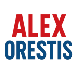Alex Orestis no other images maybe capital letters red white and blue-1